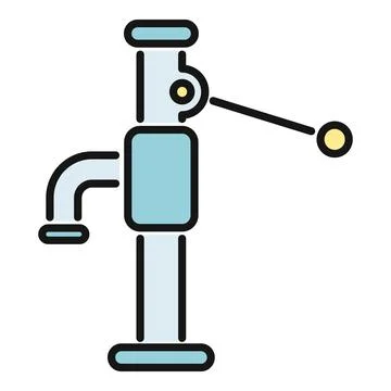 Manual water pumping icon for drawing water supply Stock Illustration