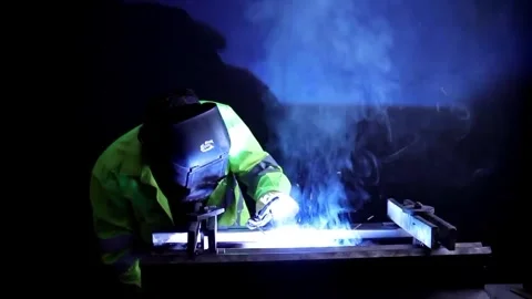 Manual Welding Techniques: Craftsman at Work Stock Footage 280960252