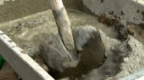 Manual wheelbarrow with concrete Stock-Footage 68674367
