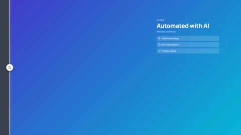 Manual work versus automated with AI before and after comparison slider Stock Footage 344887546