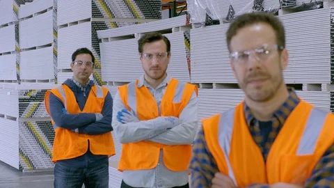 Manual Worker, Blue Collar Worker, Warehouse, Drywall, Indoors, Day, Lockdown, Video stock 94126858