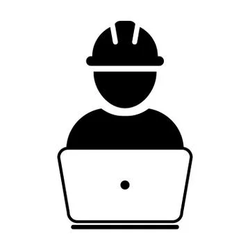 Manual worker icon vector male construction service person profile avatar イラスト素材