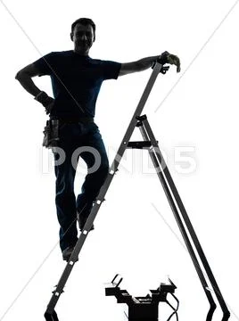 Manual worker man silhouette Stock Photos