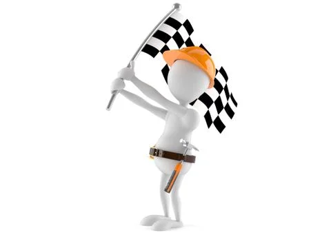 Manual worker with race flag Stock Illustration