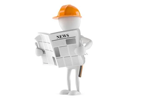 Manual worker reading newspaper Stock Illustration