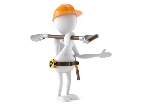 Manual worker with shovel Stock Illustration