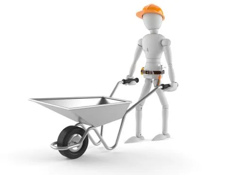 Manual worker with wheelbarrow Stock Illustration
