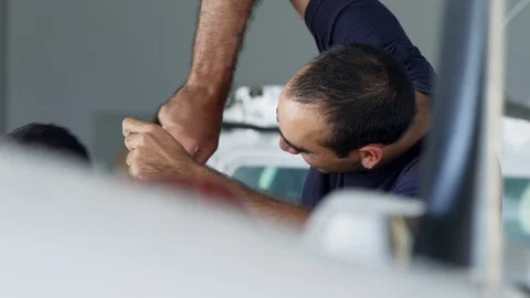 Manual Worker, Working, Selective Focus, Head And Shoulders, Indoors, Day, Stock Footage 95863520