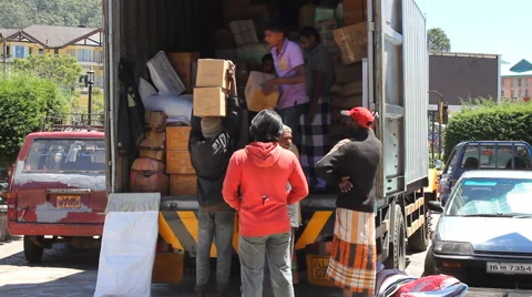 Manual Workers Unloading Truck in Sri Lanka Video stock 47987725
