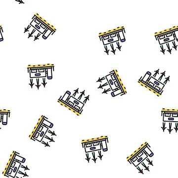 Manufactoring hydrogen vector seamless pattern Stock Illustration