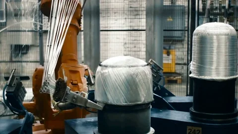 Manufacture of carbon fiber for the military industry Stock Footage