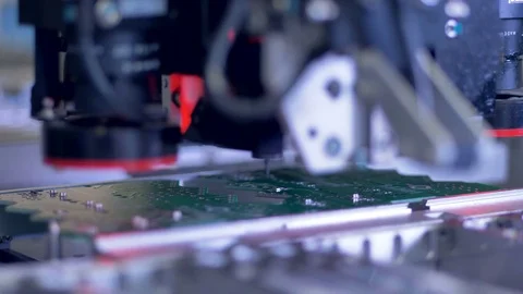 Manufacture of electronic chips. Close up. Stock Footage 80124677