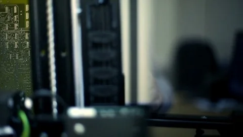 Manufacture of electronic chips Stock Footage 72323205