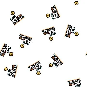 Manufacture factory vector seamless pattern Stock Illustration