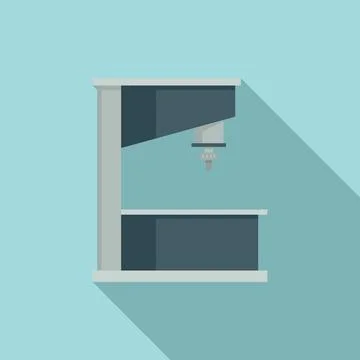 Manufacture milling machine icon, flat style Stock Illustration