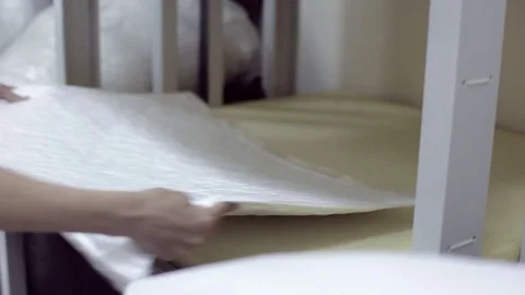 Manufacture of pillows Video stock 73148121