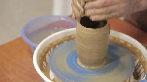 The manufacture of pottery Stock Footage 61023425