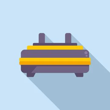 Manufacture press machine icon flat vector. Medicine factory Stock Illustration