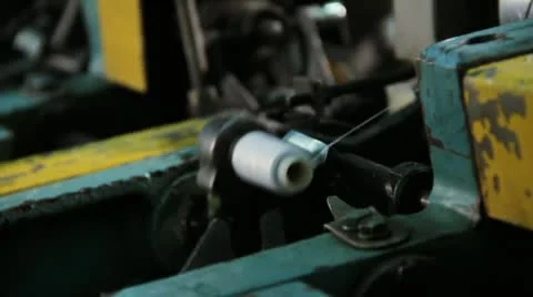 Manufacture thread. Production thread. Stock Footage 12376973