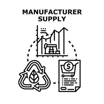 Manufacturer supply chain process circular economy concept Stock Illustration