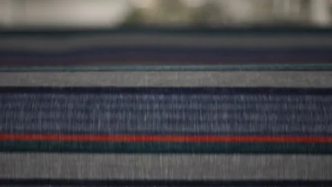 Manufactures industrial textiles - Automatic weavers Stock Footage 72539738