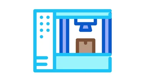 Manufacturing 3d printer Icon Animation Stock Footage 145269304