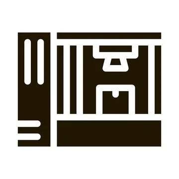 Manufacturing 3d printer icon Vector Glyph Illustration 스톡 일러스트