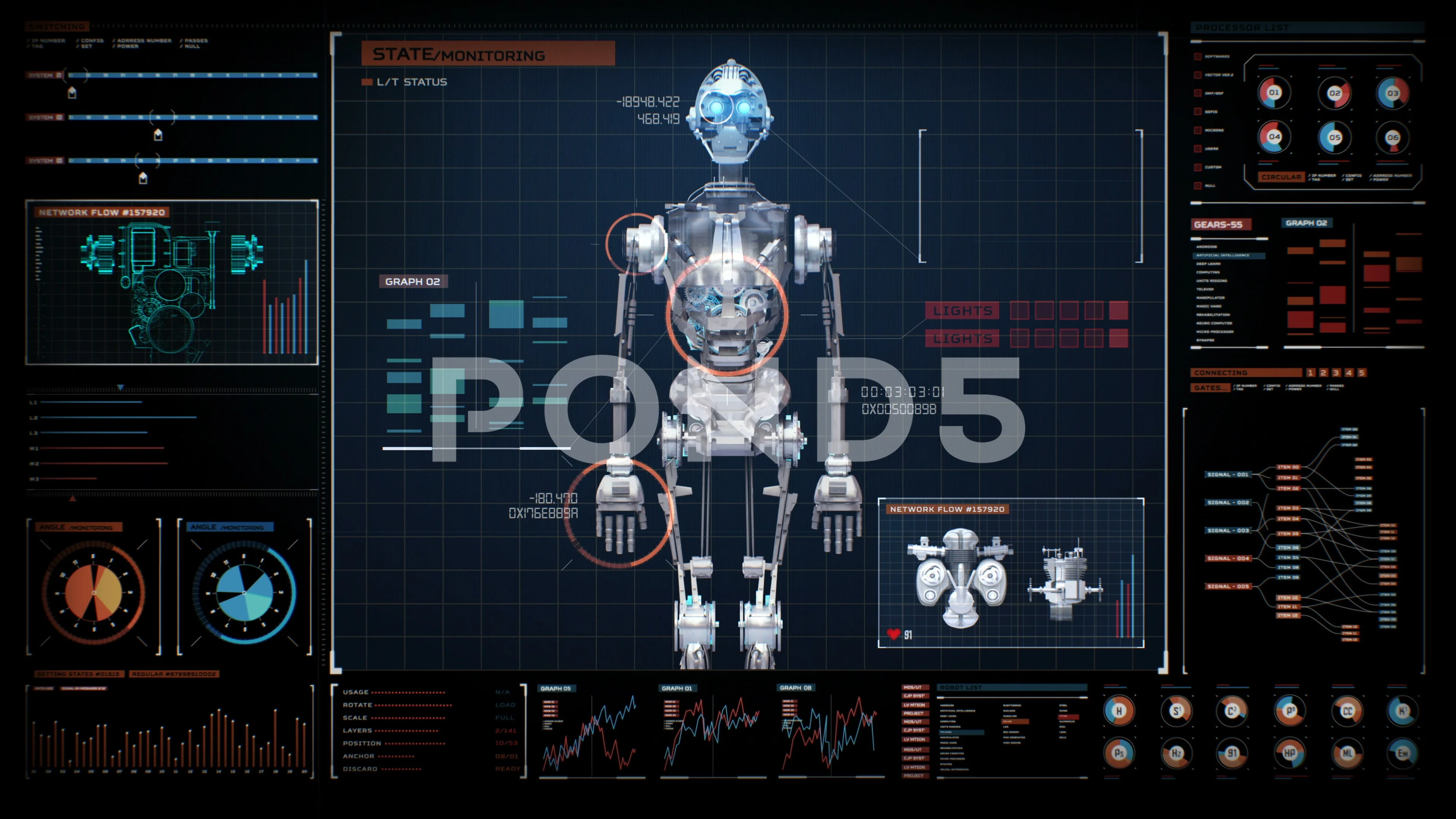 Manufacturing 3D robot in futuristic Stock Video Pond5