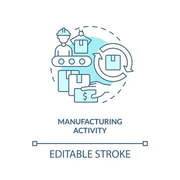 Manufacturing activity turquoise concept icon Stock Illustration