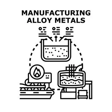 Manufacturing alloy metals industry process concept Stock Illustration