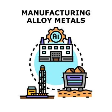 Manufacturing alloy metals process using artificial intelligence Illustrazione stock