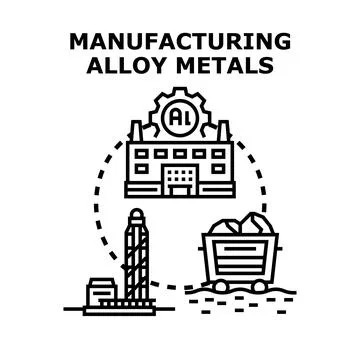 Manufacturing alloy metals process using artificial intelligence Stock Illustration