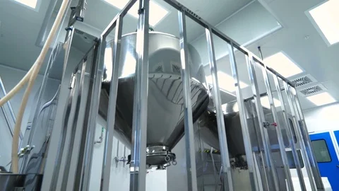 Manufacturing and packaging of tablets at a pharmaceutical plant Stock Footage 76093434