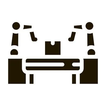 Manufacturing automatic equipment icon Vector Glyph Illustration Stock Illustration