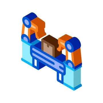 Manufacturing automatic equipment isometric icon vector illustration Stock Illustration