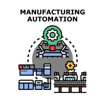 Manufacturing automation process representing industrial production workflow Illustrazione stock