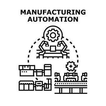Manufacturing automation process representing industrial production workflow Illustrazione stock