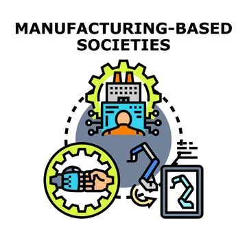 Manufacturing based societies using automation and robotics 스톡 일러스트