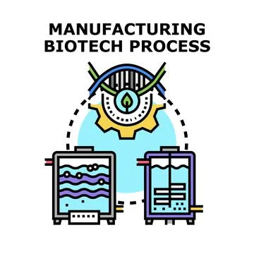 Manufacturing biotech process dna engineering development Stock Illustration