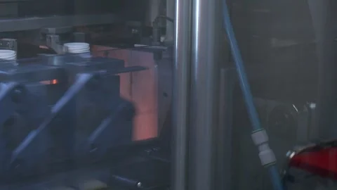 Manufacturing of bottles plastic line Stock Footage 313225268