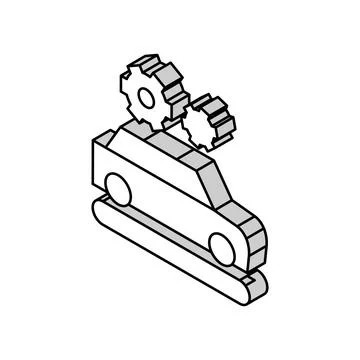 Manufacturing car isometric icon vector illustration Illustrazione stock