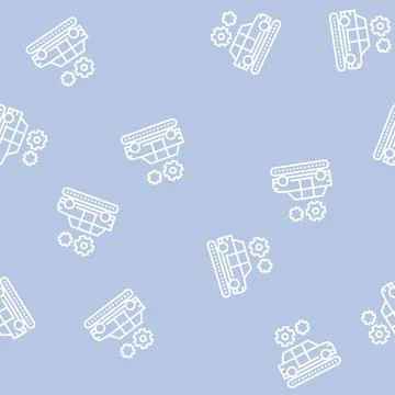 Manufacturing car line seamless pattern Illustrazione stock