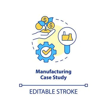 Manufacturing case study concept icon Stock Illustration