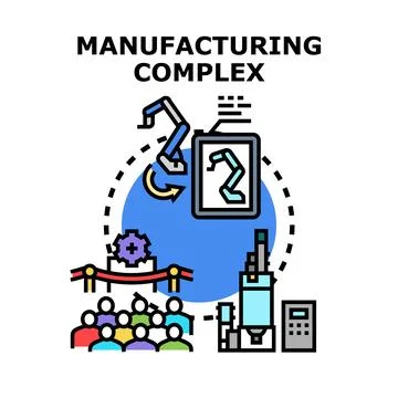 Manufacturing complex showcasing industrial automation technology Stock Illustration
