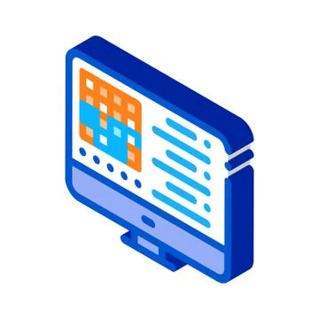 Manufacturing computer automation control isometric icon vector illustration Stock Illustration