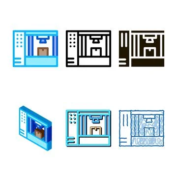 Manufacturing concepts 3d printer icon vector outline Illustrazione stock