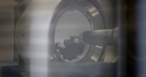 Manufacturing of dentures by computer milling. Dental laboratory. Stock Footage 163892248