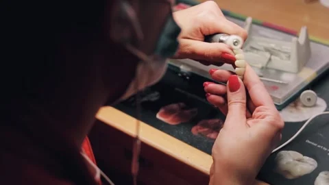 Manufacturing of dentures Stock Footage 229264340