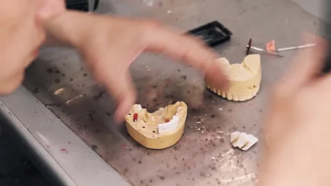 Manufacturing of dentures Stock Footage 229264345