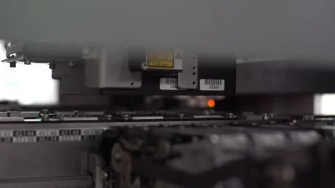 Manufacturing electronics machine close up Stock Footage 331010001